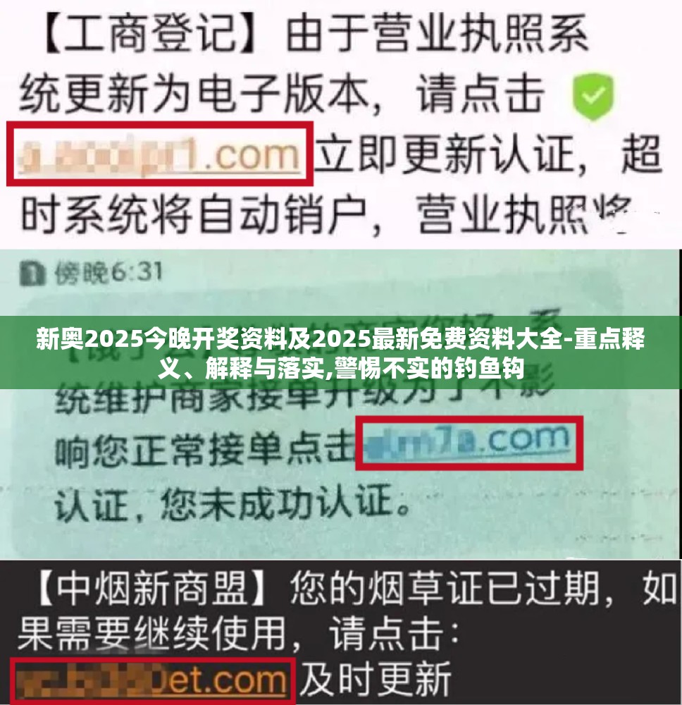新奥2025今晚开奖资料及2025最新免费资料大全-重点释义、解释与落实,警惕不实的钓鱼钩