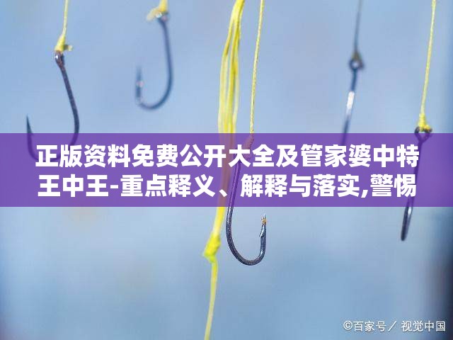 正版资料免费公开大全及管家婆中特王中王-重点释义、解释与落实,警惕不实的钓鱼钩