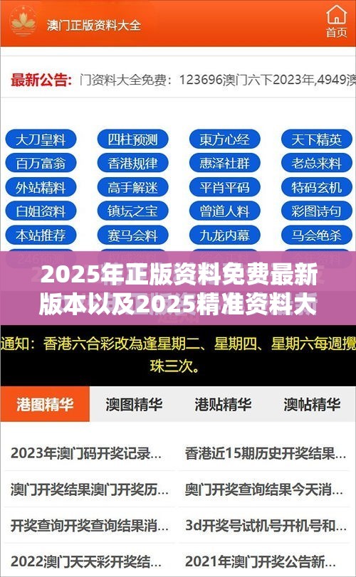 2025年正版资料免费最新版本以及2025精准资料大全免费-升级分析、专家解读解释与落实,谨防华而不实包装