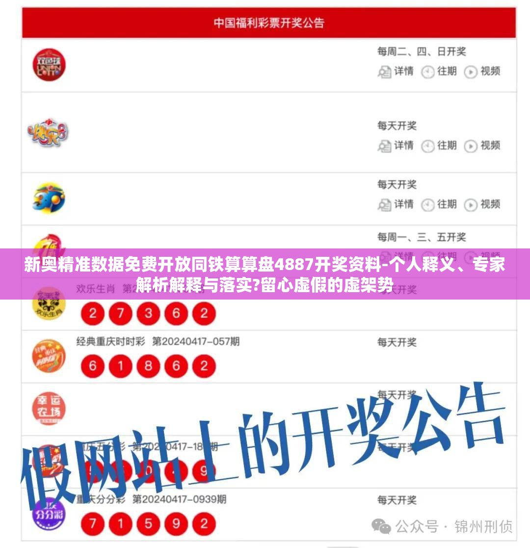 新奥精准数据免费开放同铁算算盘4887开奖资料-个人释义、专家解析解释与落实?留心虚假的虚架势